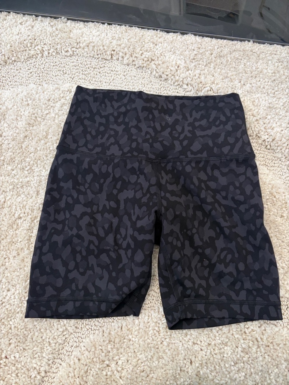 lululemon athletica Black Subtle Animal Print Bike Shorts
